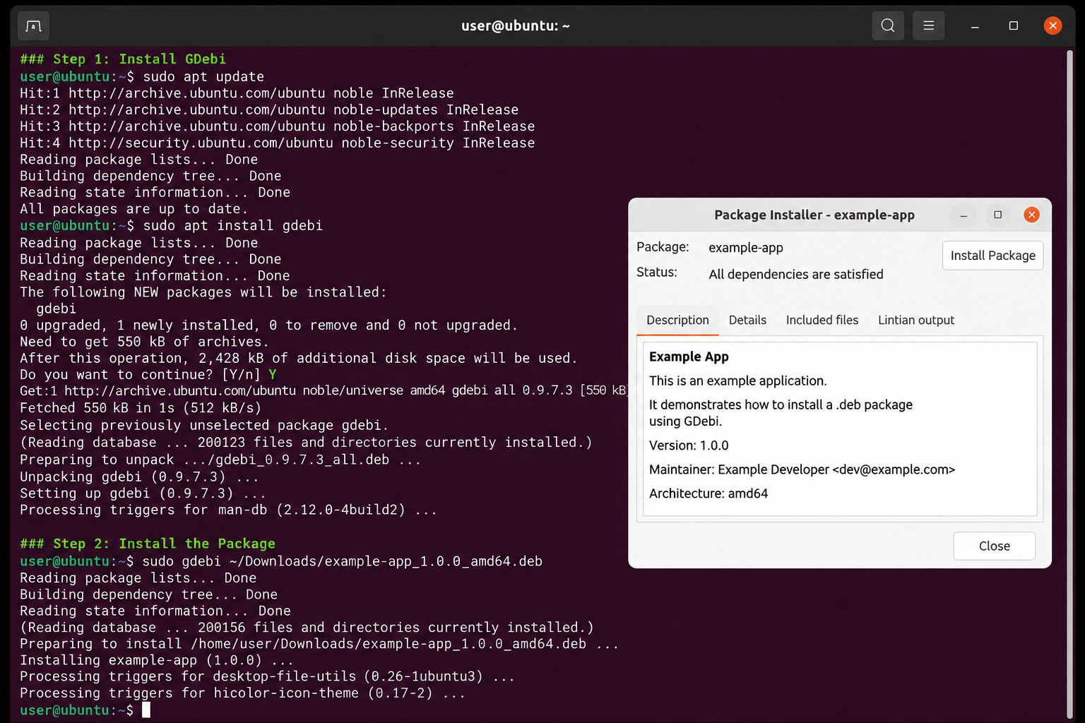 How to install .deb file using GDebi