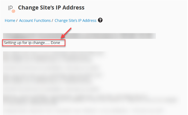 Success Message IP Address