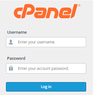 cPanel dashboard