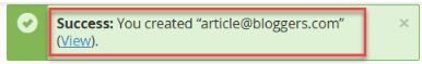 email success