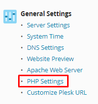 PHP settings