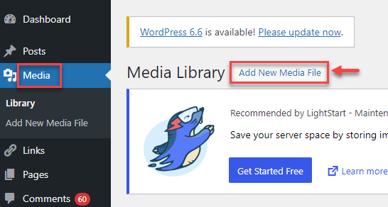 add new media file