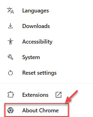 About - Google Chrome