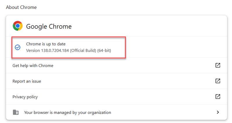 Google Chrome Update