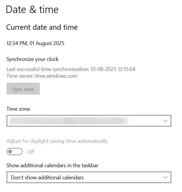 Date and Time Setting