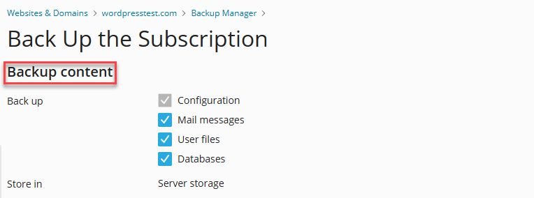 backup content