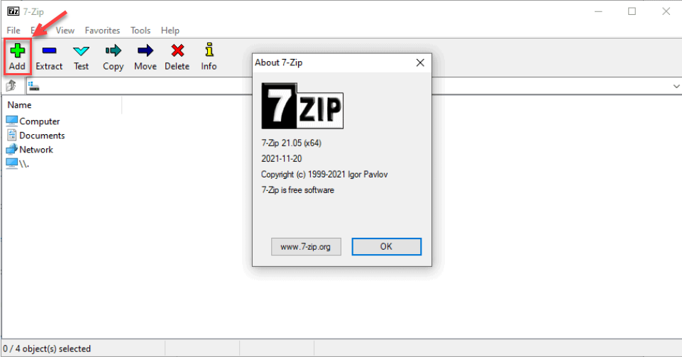 add>zip file