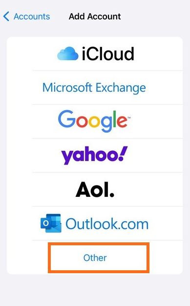 Add account - other setting