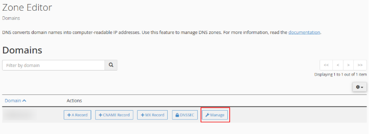 Domain Manage Setting