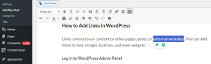 How to Add Links and Buttons in WordPress