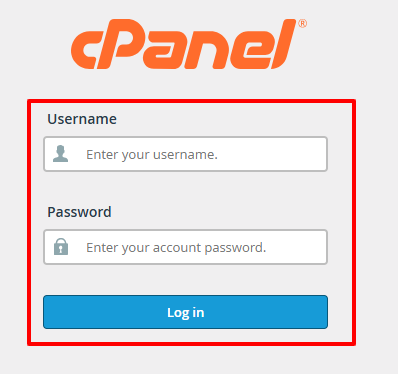 cPanel Login dashboard