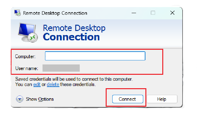 How to establish remote desktop (RDP) connection