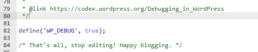 wp config-php debug true